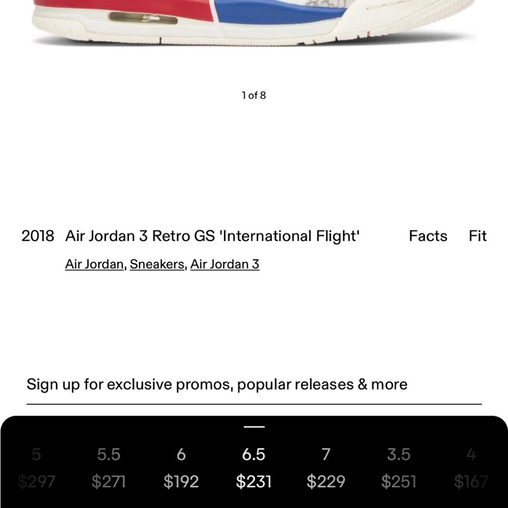 Sold on Mercari Air Jordan 3 Retro (GS) - Picture 3 of 12